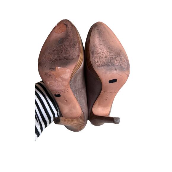 Coach Heels CHELSIE Classic Pointy Distressed Pump Platform Gray Size 6B - Picture 7 of 13